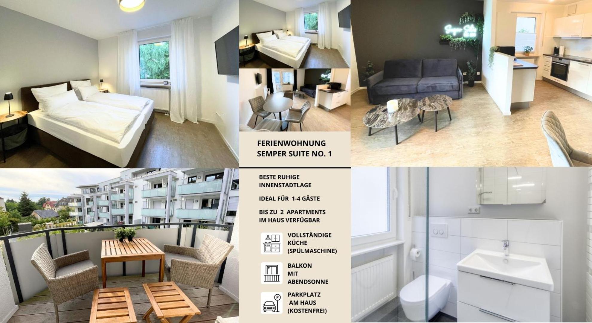 Semper Suite No1 - 2Zi Fewo 1-4 Pers, Balkon, Parkplatz, Hofgartennaehe Bayreuth Zewnętrze zdjęcie